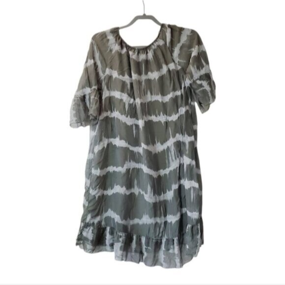 Rosemarine Italy Silk Artsy Lagenlook Boho Abstract Printed Dress M - Picture 2 of 7